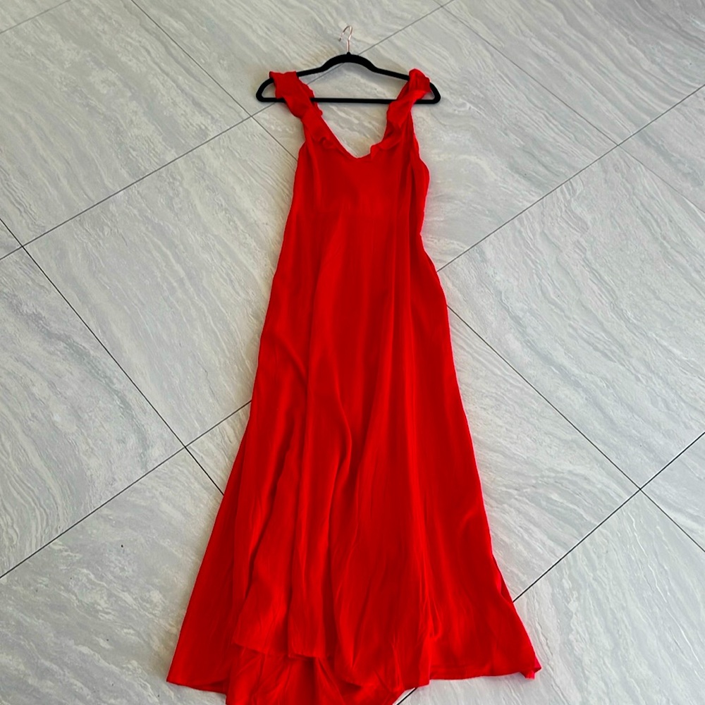 Brand new never worn red maxi dress .